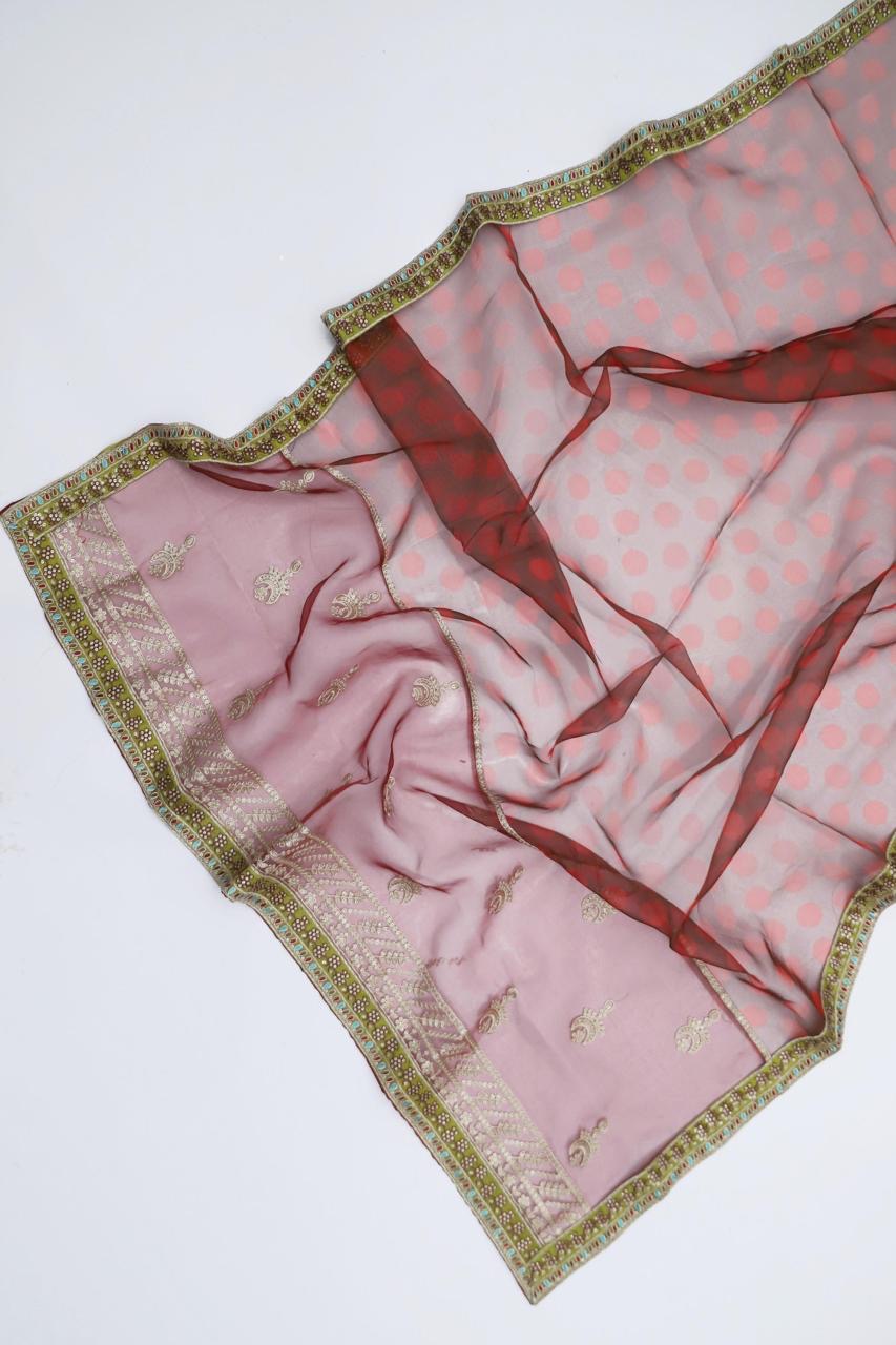 MARIA B - UNSTICHED ORGANZA EMBROIDERED PARTY WEAR UNSTICHED DRESS (SL-284)