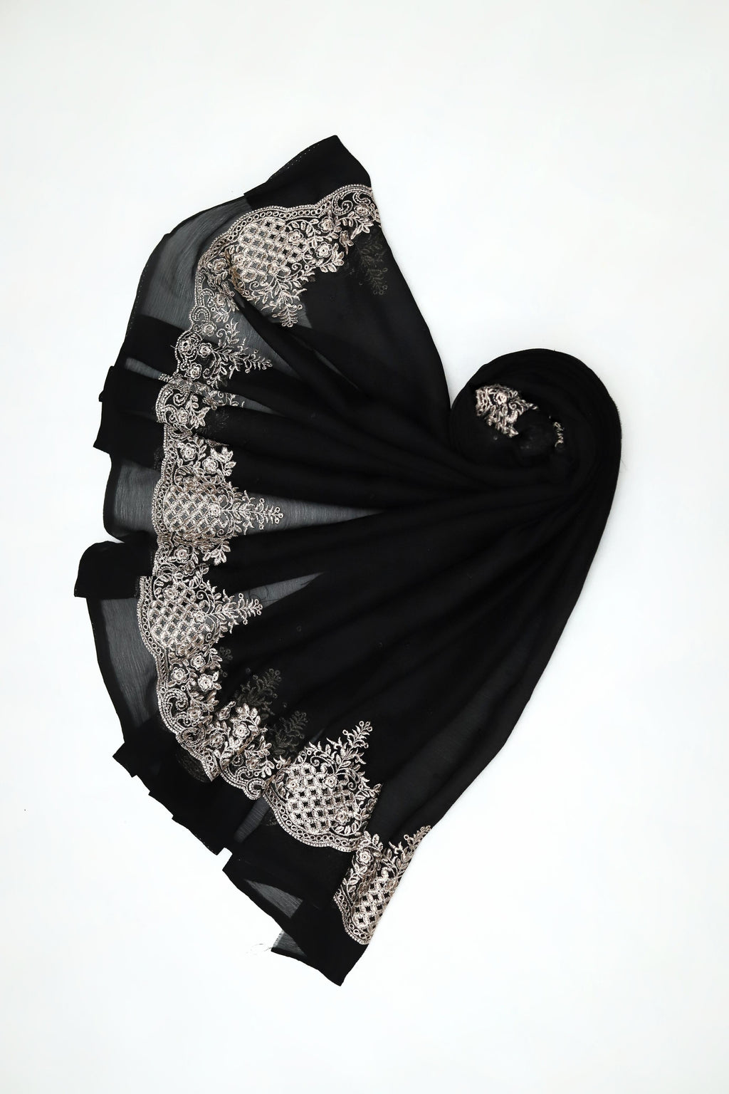 ONYX DOVE - AFROZEH LUXE 3PC UNSTICHED CHIFFON EMBROIDERED FORMAL DRESS (SL-1327)