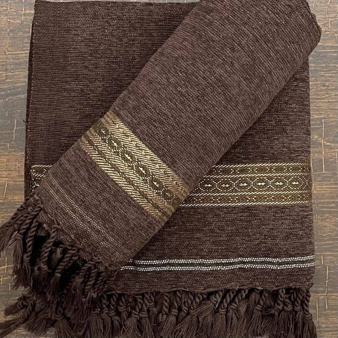 J. Men’s Premium Velvet Cotrai Shawl (Brown)