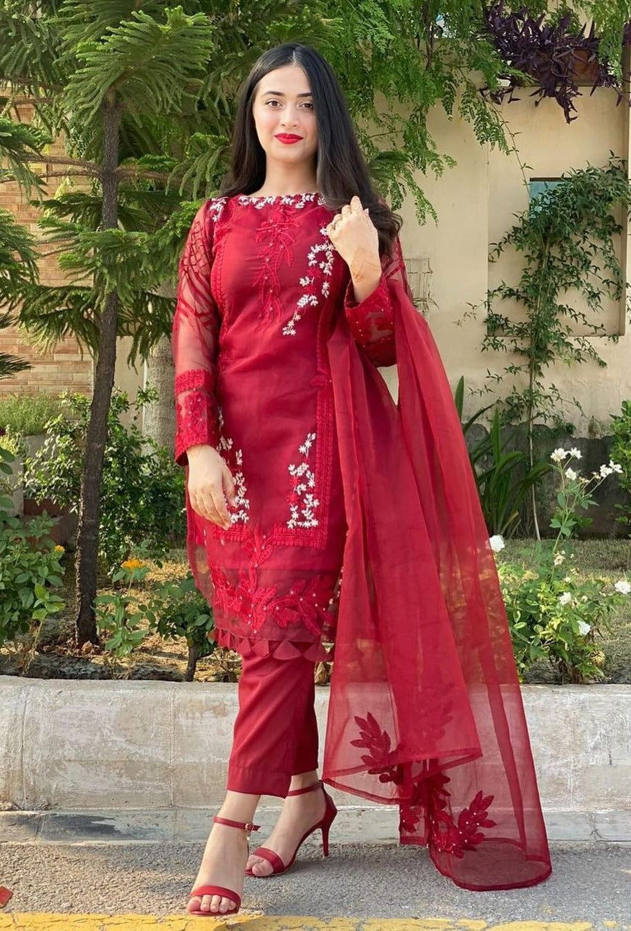 AGHA NOOR-EMBROIDERED DHANAK 3pc (SL646)