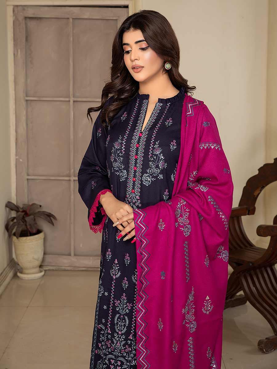 ANDAAZ By Aalaya-DHANK EMBROIDERED UNSTICHED 3pc (SL-01)