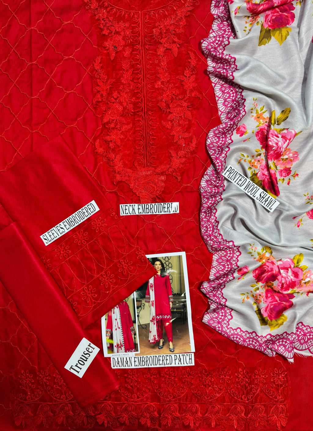 CHARIZMA EMBROIDERED DHANAK 3pc (SL4863)