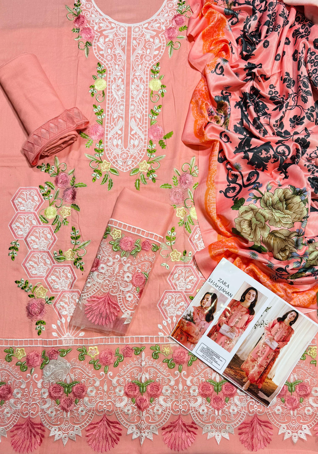 JADE OMBRE EMBROIDERED DHANAK UNSTICHED 3PC (SL-20695)