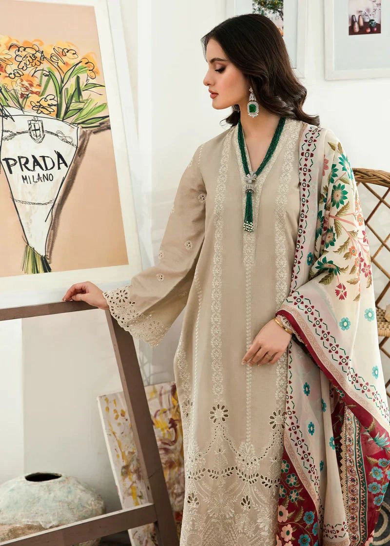 MARIA B -EMBROIDERED DHANAK UNSTICHED 3pc
