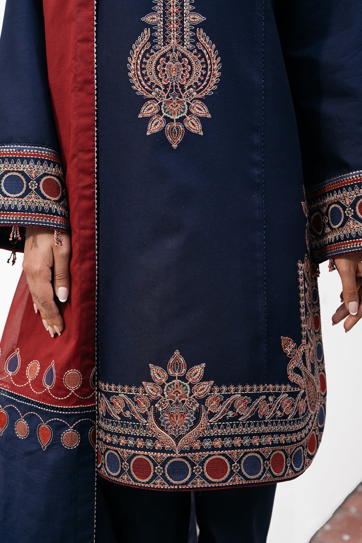 JAZMINE-EMBROIDERED DHANAK UNSTICHED 3PC (SL-9179)