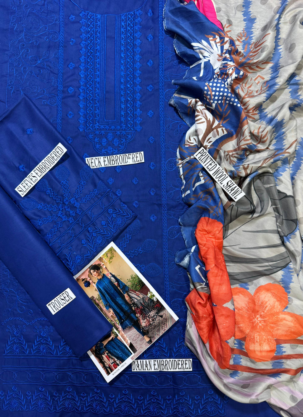 ZAHA-DHANAK EMBROIDERED UNSTICHED 3pc (SL-1304)