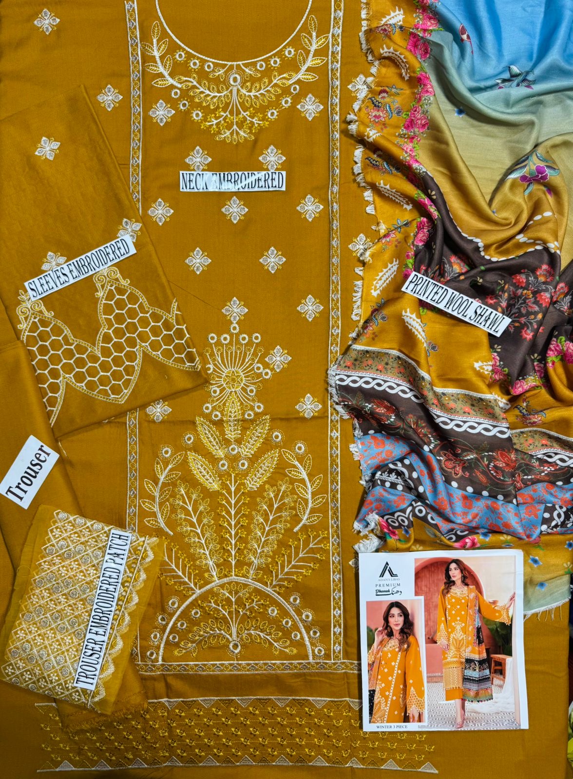 ADAN’s LIBAS-HEAVY EMBROIDERED DHANAK 3pc