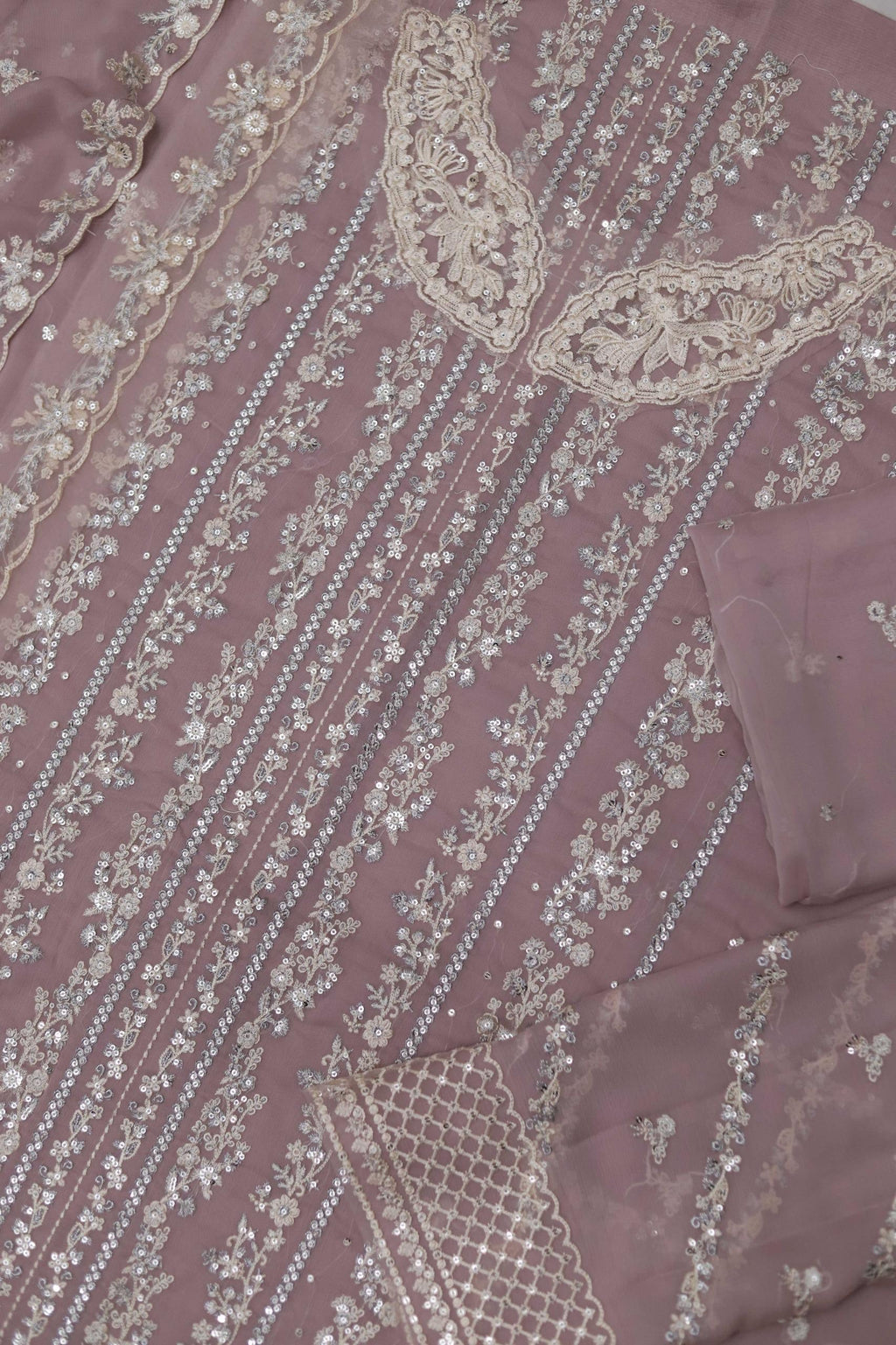 TWILIGHT LAVENDER-AZURE LUXE EMBROIDERED CHIFFON UNSTICHED 3PC (SL-8025)