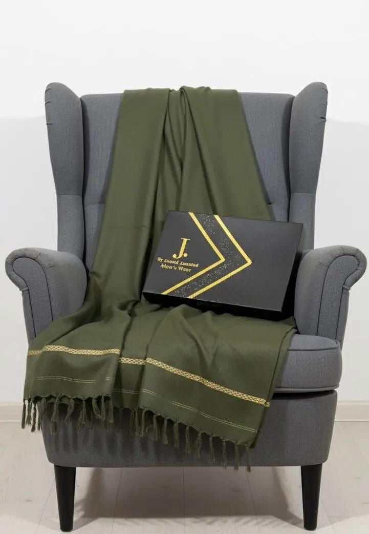 Men’s Premium Wool Shawl With Box (Army Green) SL-544