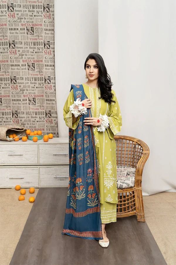 URGE-EMBROIDERED DHANAK UNSTICHED 3pc (SL-6305)