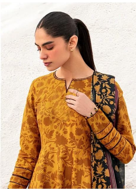 JAZMINE LUXE DAMAN BORING PRINTED-EMBROIDERED UNSTICHED LINEN 3PC (SL-6991)