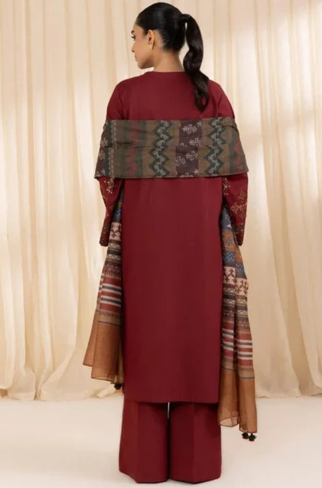 SAPHIRE-EMBROIDERED DHANAK 3pc Unstiched