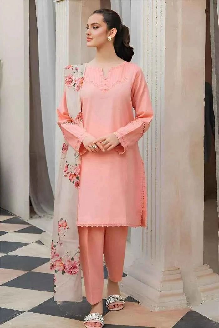 ZIVA-LUXE EMBROIDERED DHANAK UNSTICHED WINTER 3PC