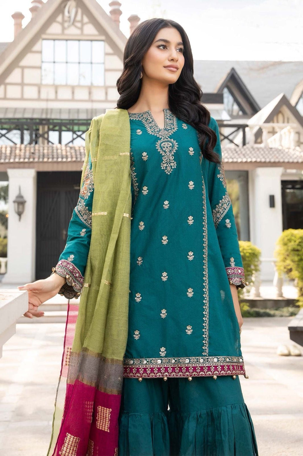 MARIA B-EMBROIDERED DHANAK 3pc