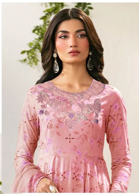 IZNIK LUXE LINEN DAMAN APLIC WORK PRINTED-EMBROIDERED UNSTICHED 3PC (SL-2396)