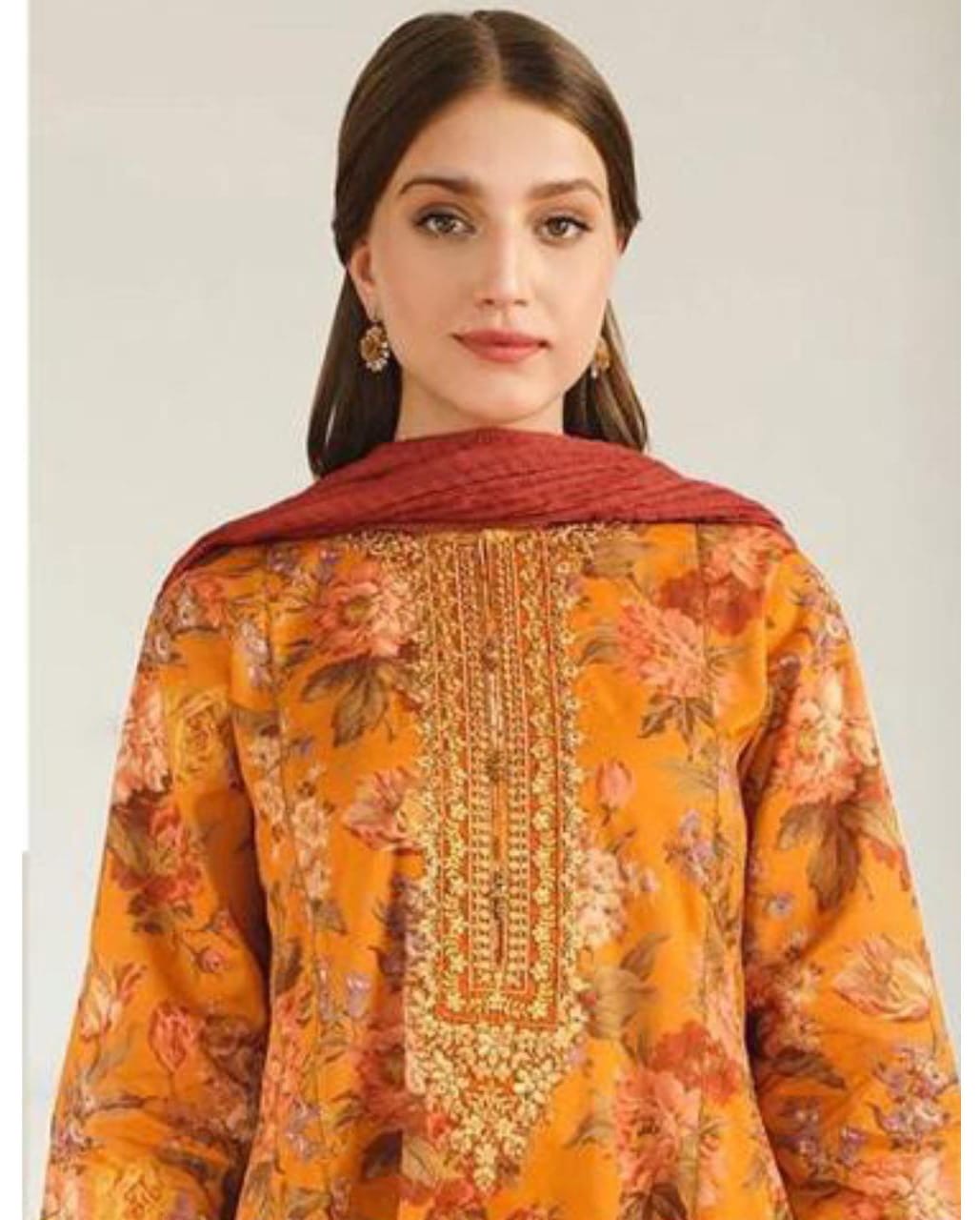 BAROQUE LUXE DAMAN LASER KARI UNSTICHED LINEN 3pc (SL-4334)