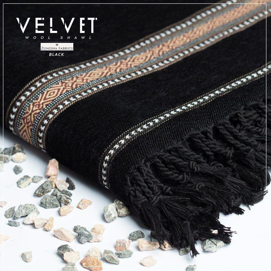 Men’s Premium Velvet Cotrai Shawl (Black)