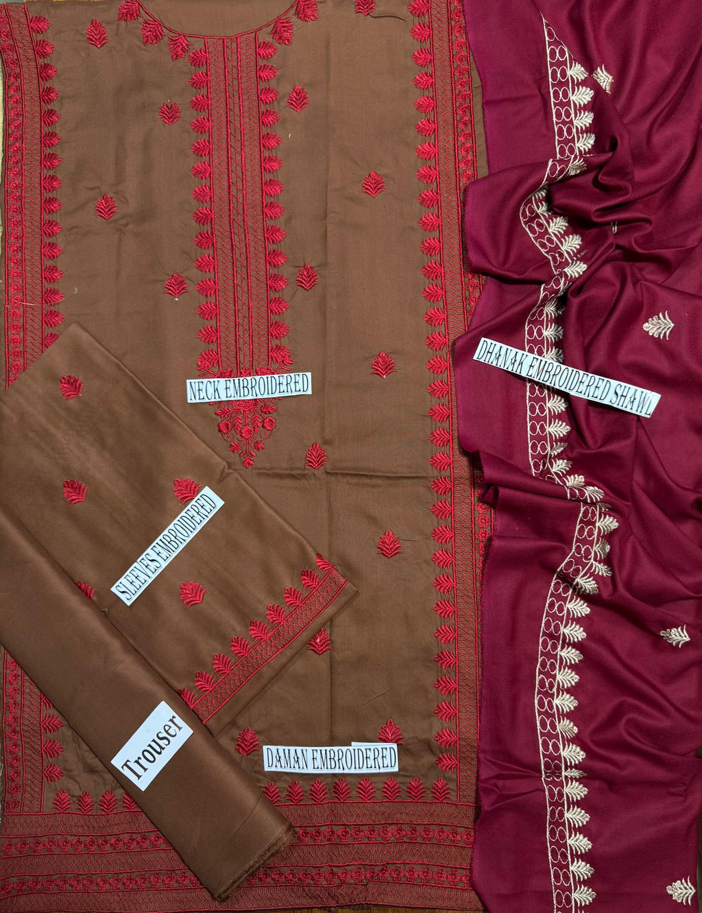 HANIA AMIR-EMBROIDERED DHANAK 3pc (SL-14)