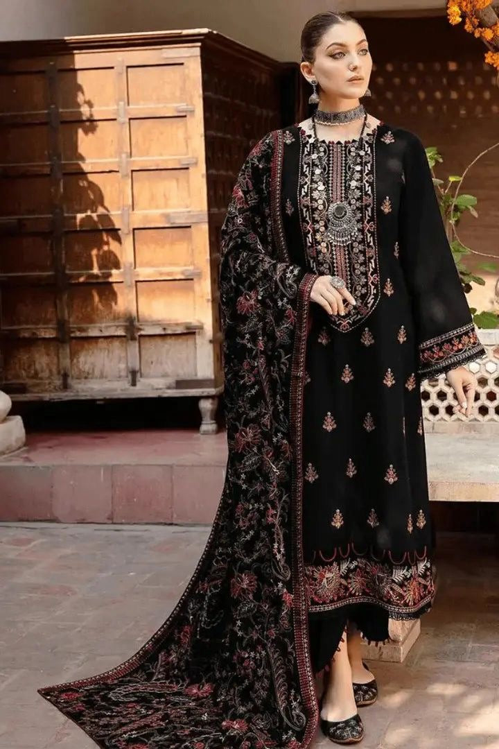 BAREEZE HEAVY EMBROIDERED DHANAK UNSTICHED 3pc (SL-6213)