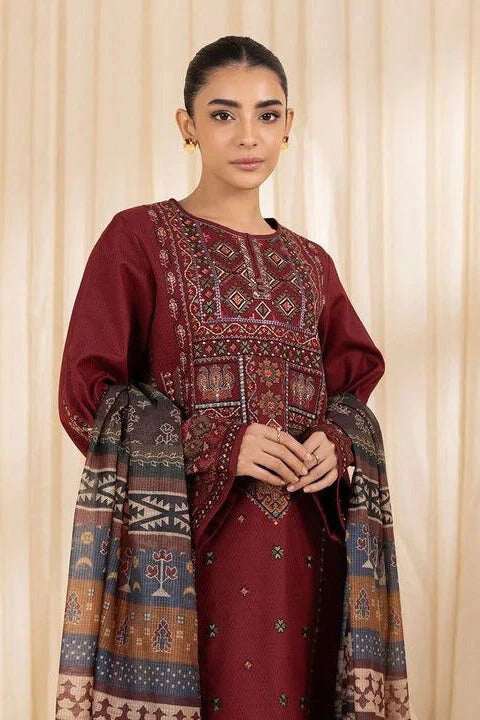 SAPHIRE-EMBROIDERED DHANAK 3pc Unstiched