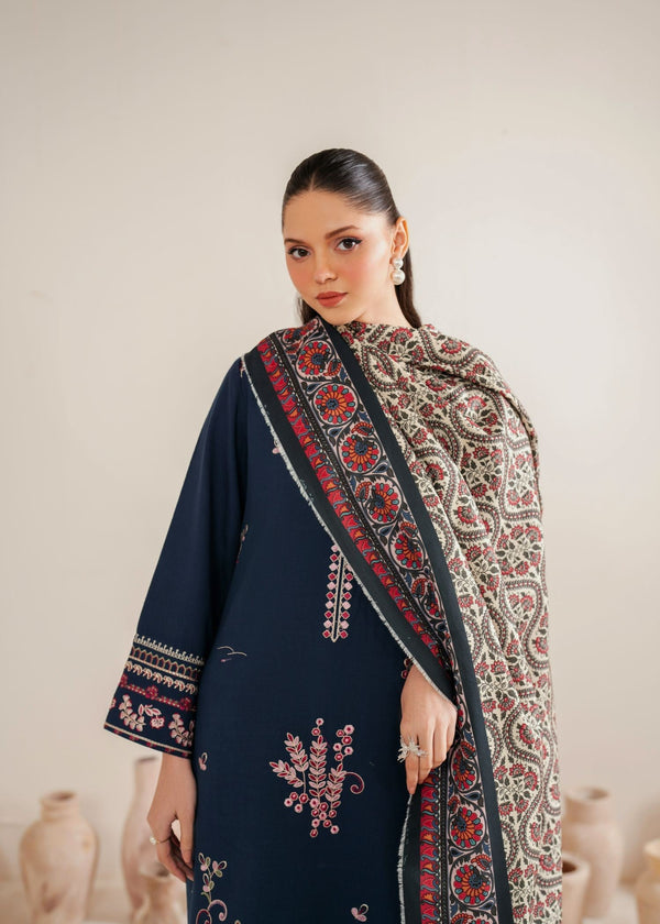AMEEMA-GARNET CLOTHING DHANAK EMBROIDERED UNSTICHED 3PC (SL-2553)