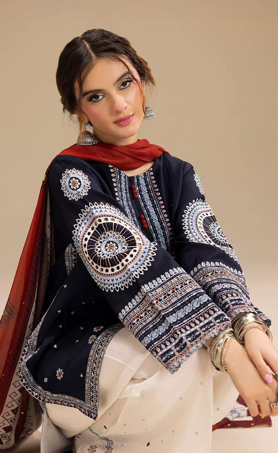 JAZMINE-HEAVY EMBROIDERED DHANAK 3pc (SL-1655)