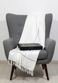 Men’s Premium Wool Shawl with Box (White) SL-540