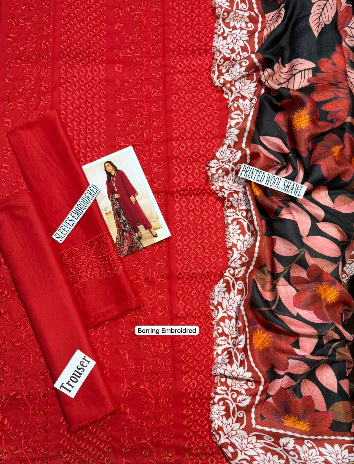 MAHAY HEAVY EMBROIDERED DHANAK UNSTICHED 3pc (SL-8362)