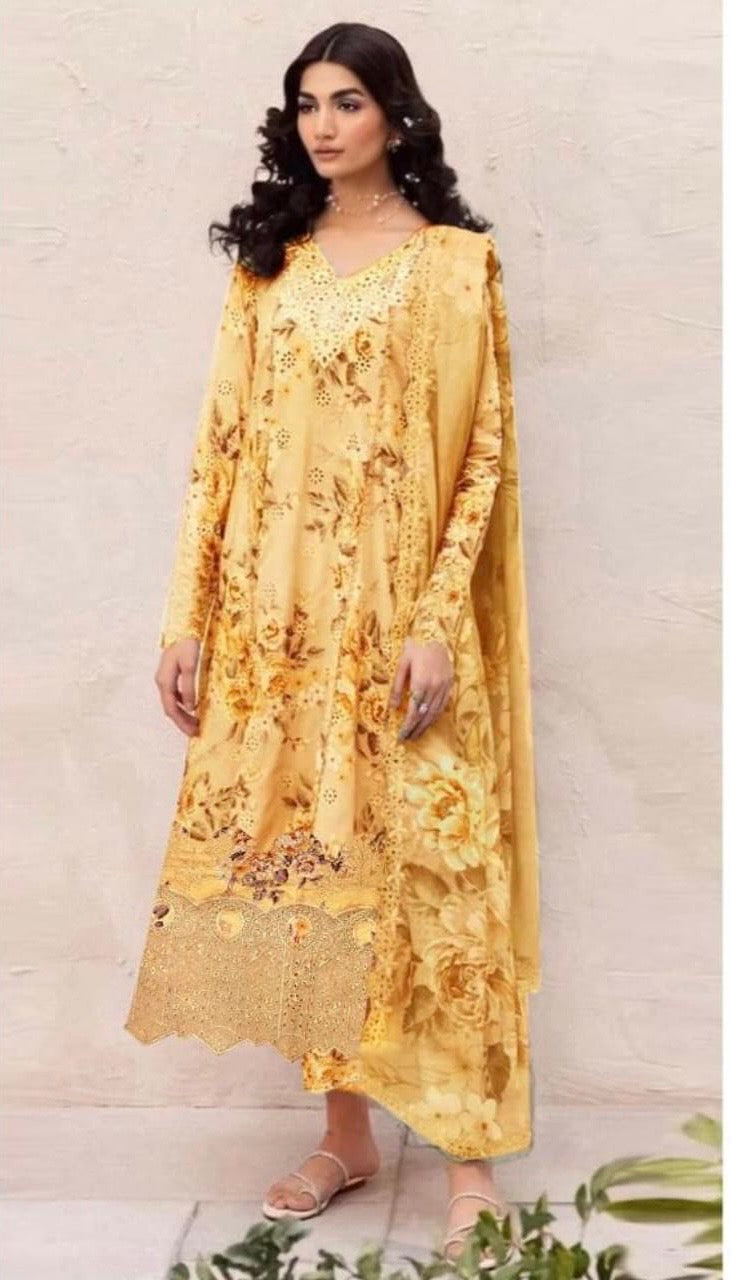 IZNIK-LUXE-DAMAN LASER KARI LINEN UNSTICHED 3PC (SL-423)