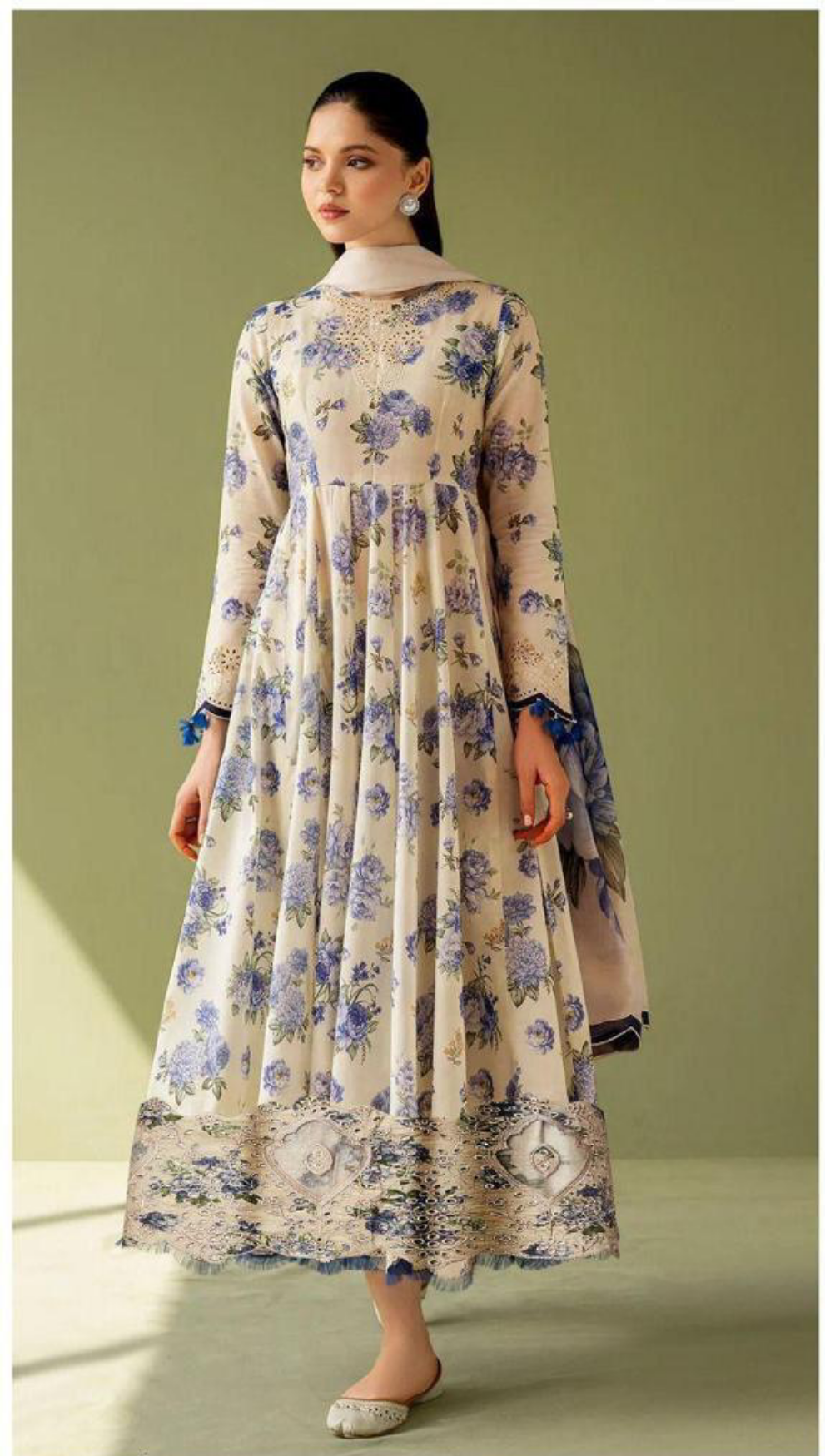 Baroque Daman LaserKari Linen 3pc