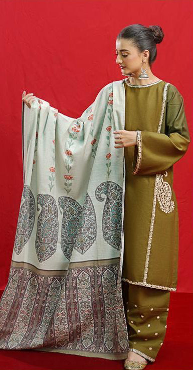 ZEBA By URGE  Dhanak Embroidered 3pc