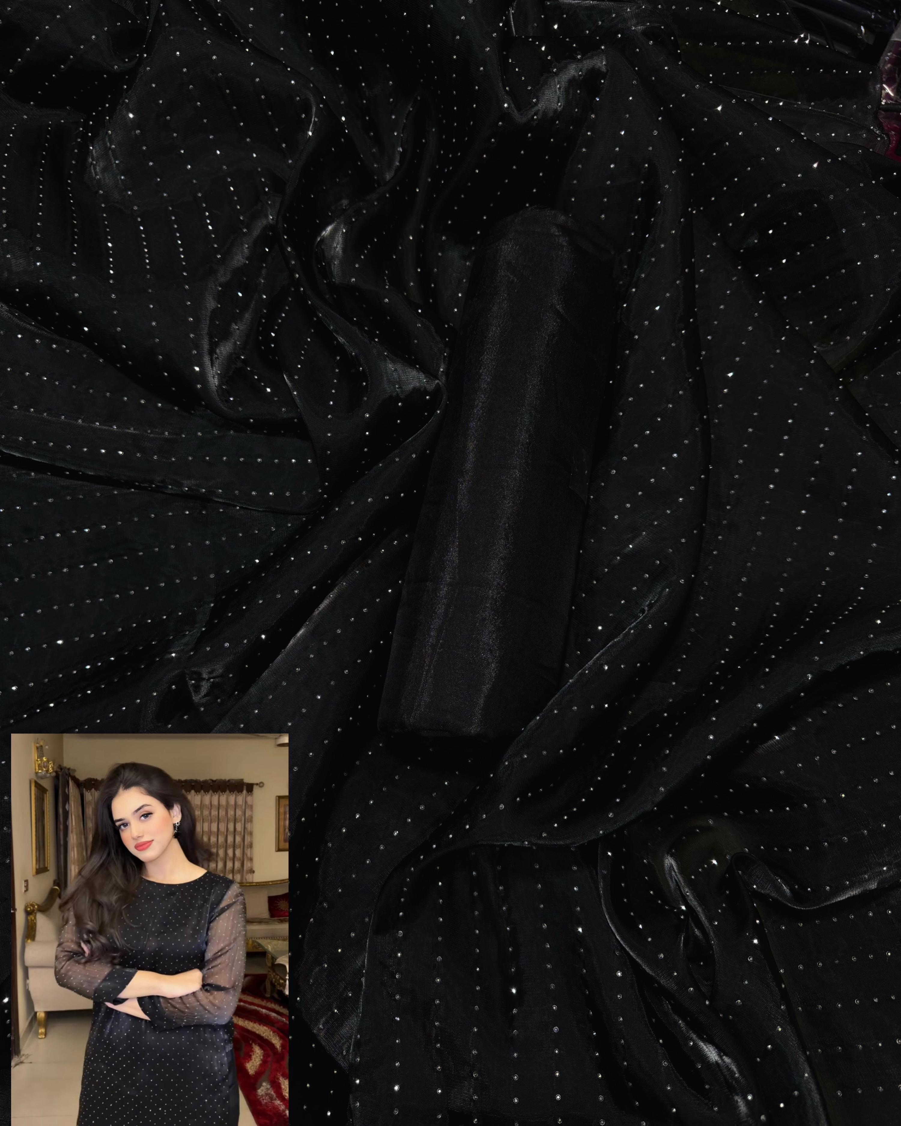 LUXURY SHEESH SILK 2PC (BLACK) ZW-1055