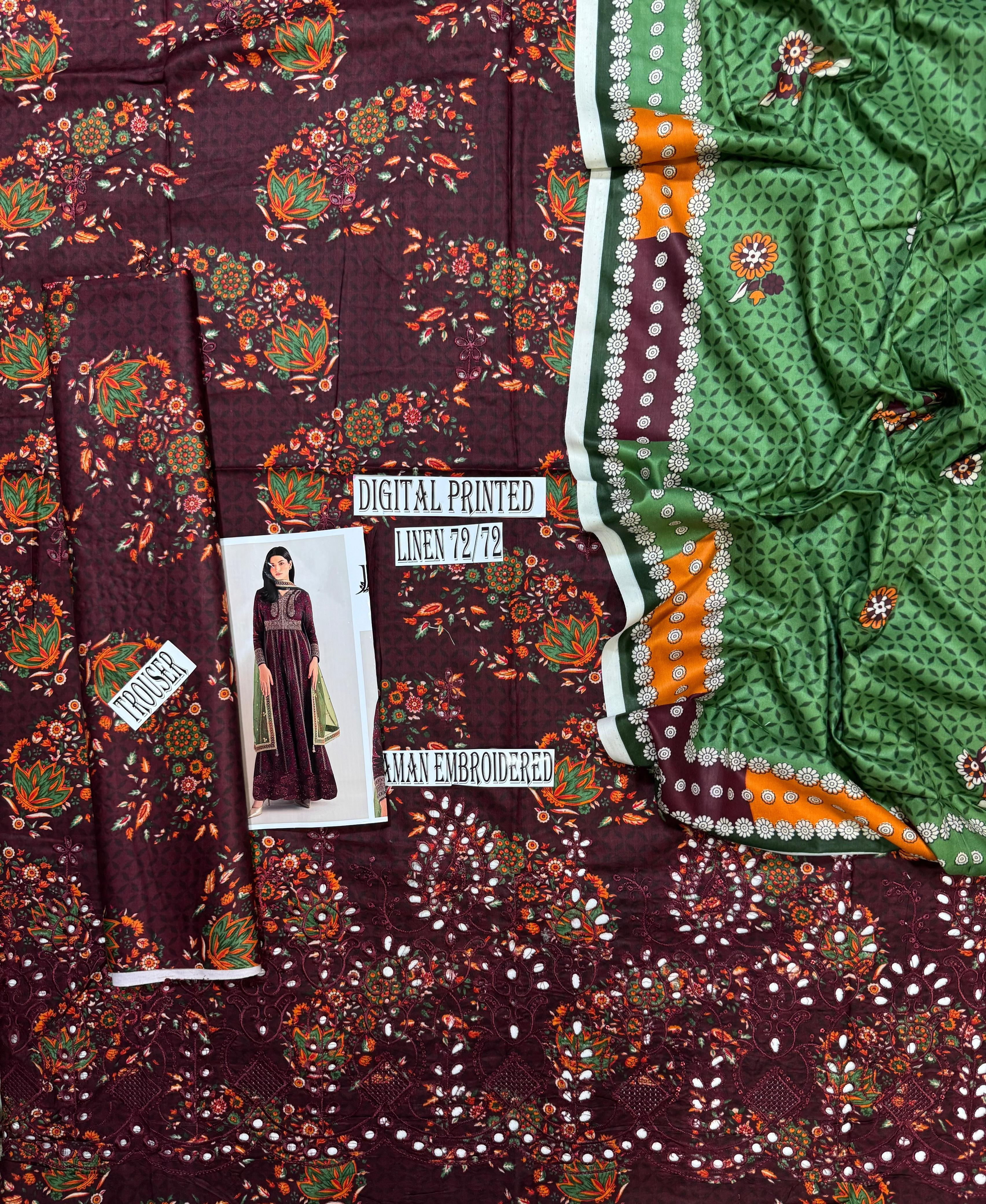 Jazmin Daman LaserKari linen 3pc