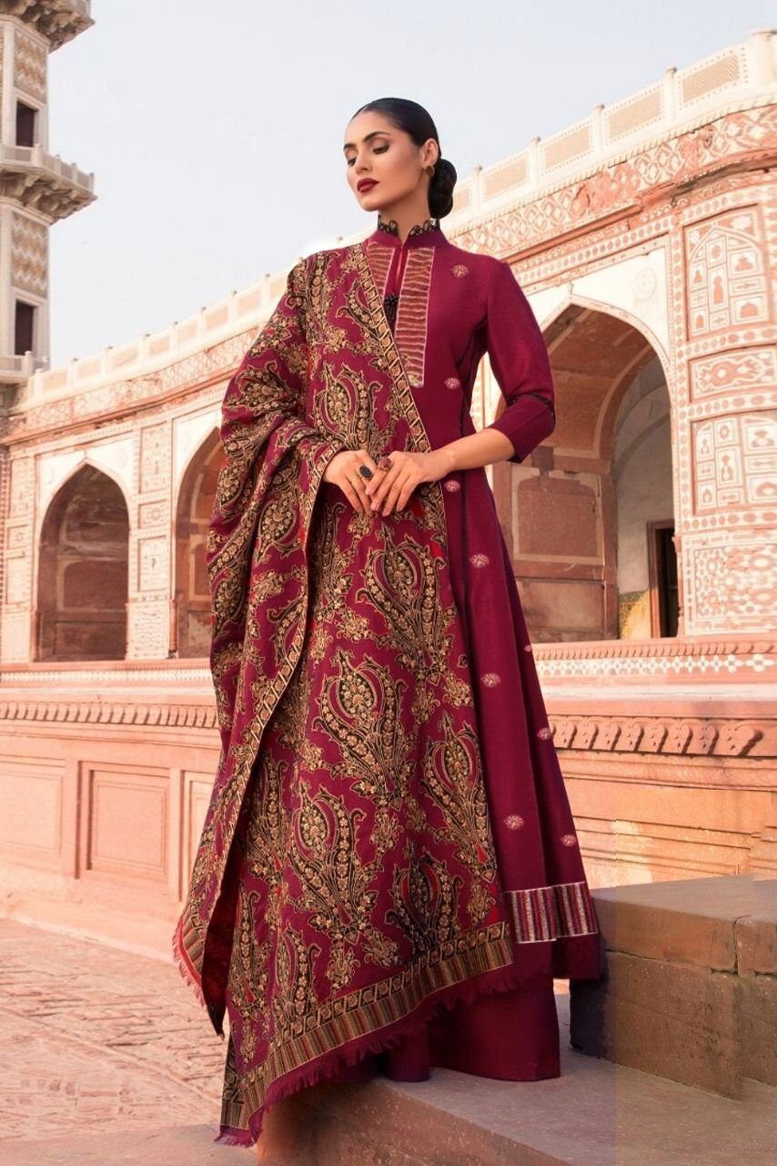 Bareeze Dhanak 3pc with heavy embroidered Dhanak shawl