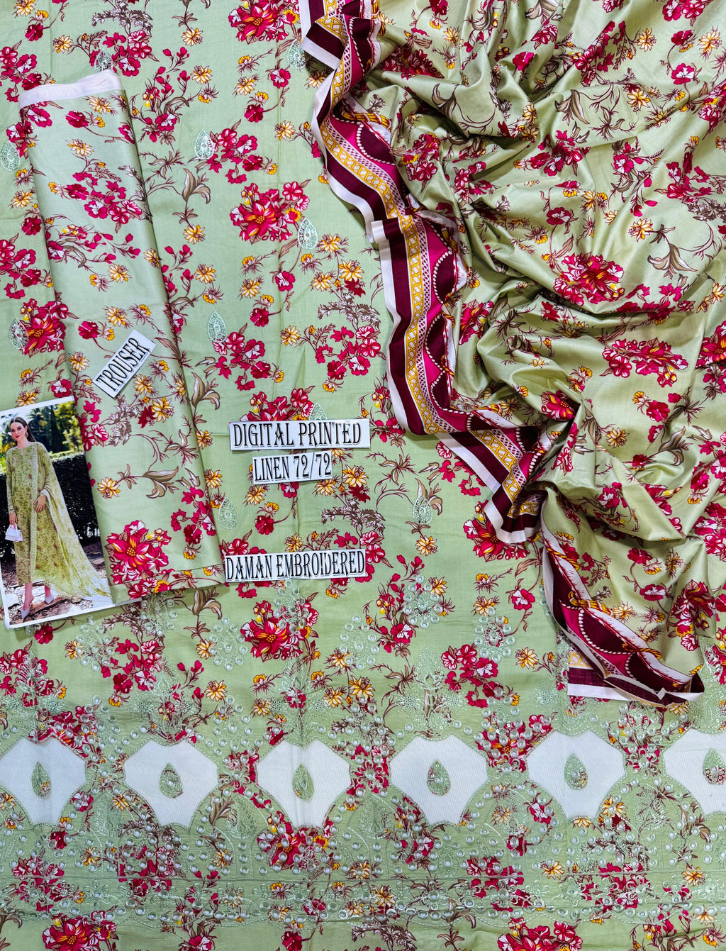 Zainab Chotani Daman LaserKari Linen 3pc