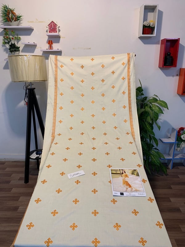 Libaas Embroidered Dhanak Unstitched 3pc with Embroidery Dhanak shawl