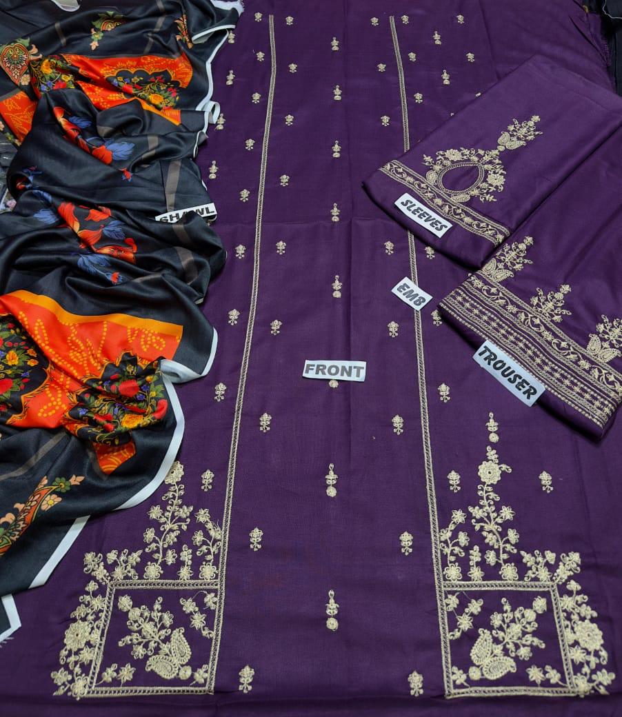 URGE  Dhanak Embroidered 3pc