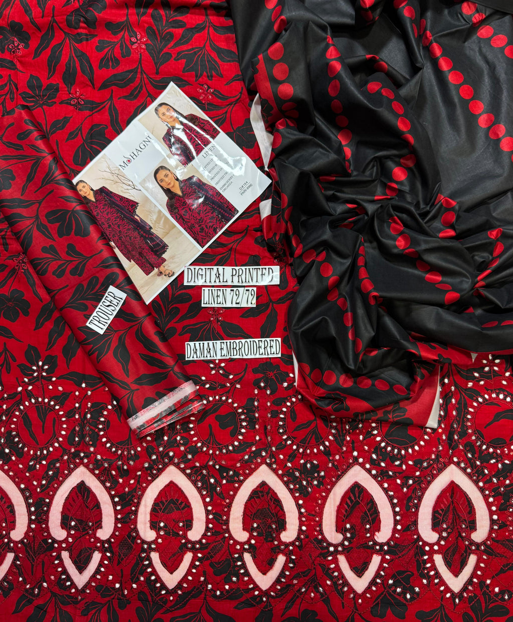 Mohagni Daman LaserKari Linen 3pc