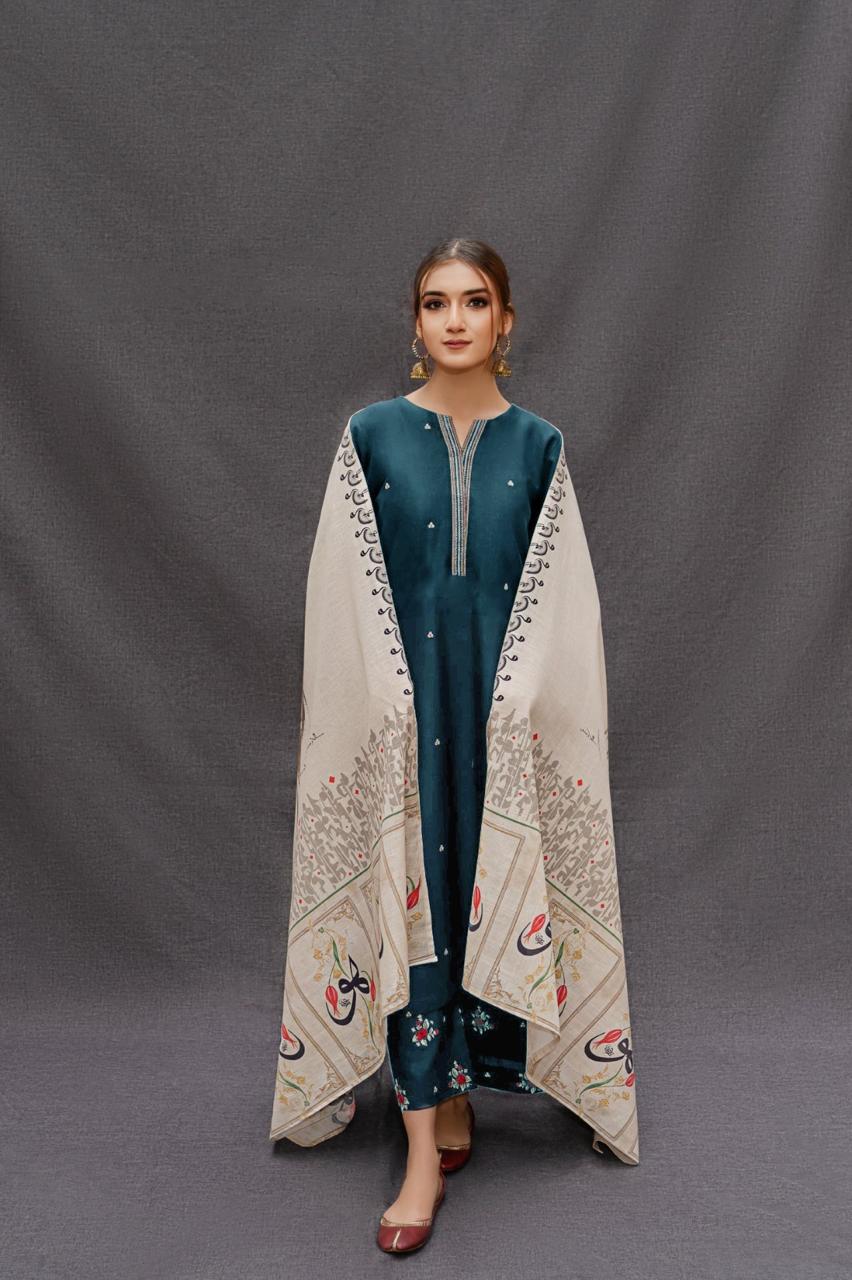 URGE  Dhanak Embroidered 3pc