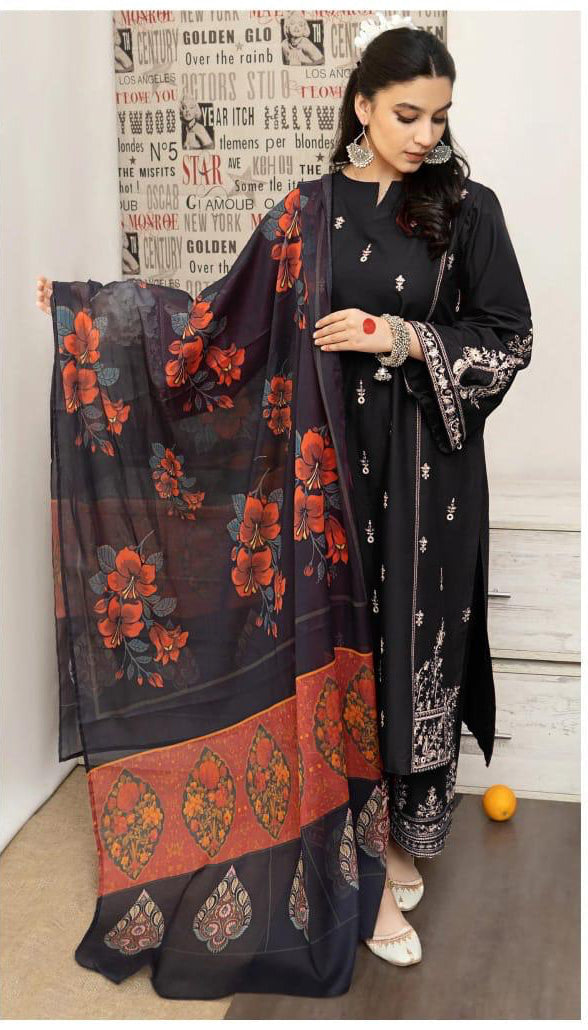 URGE  Dhanak Embroidered 3pc