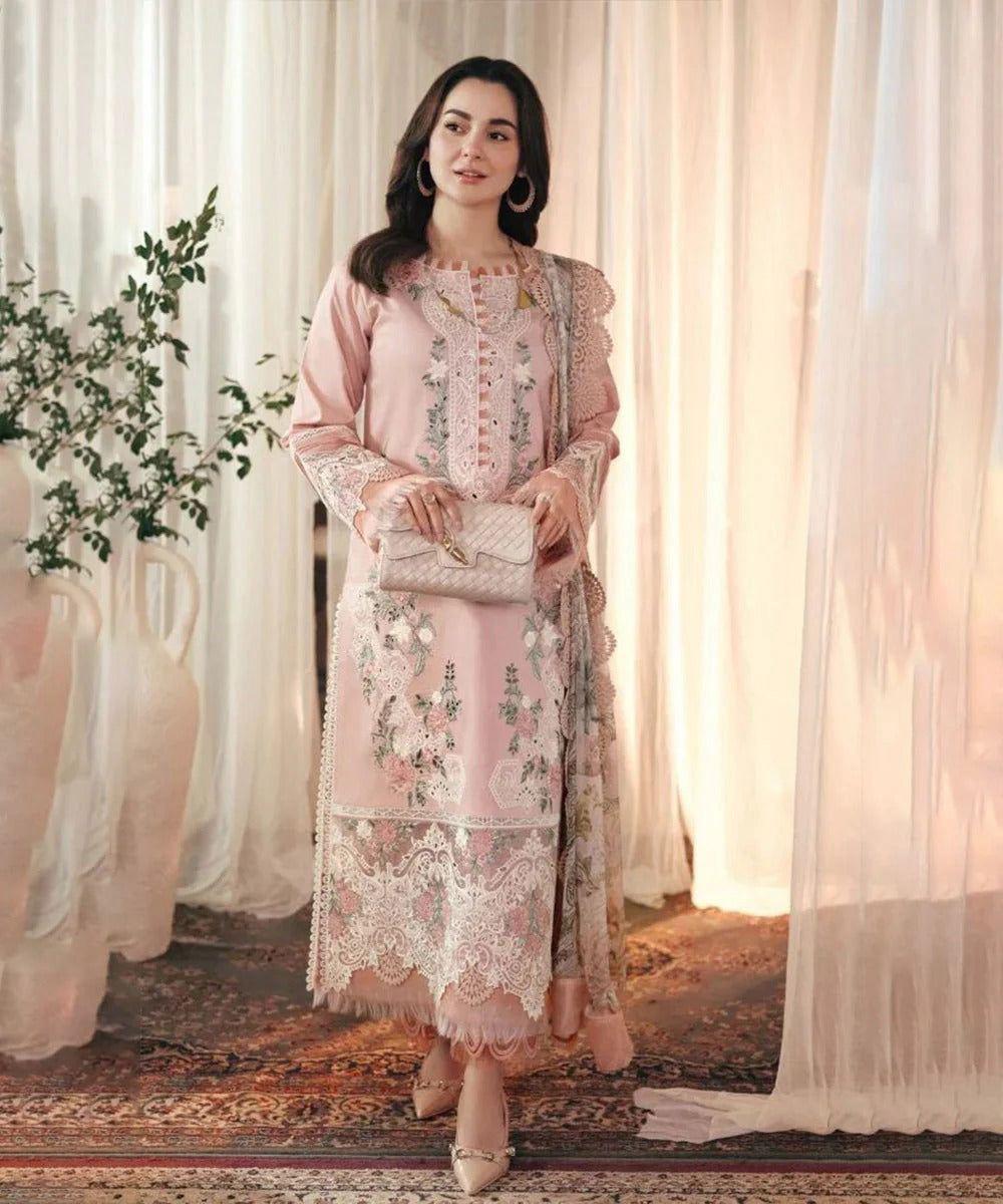 Zara Shahjahan Dhanak 3pc with Front fully Embroidered with Printed whool Shawl