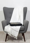 Men’s Premium Wool Shawl with Box (white) ZW-537