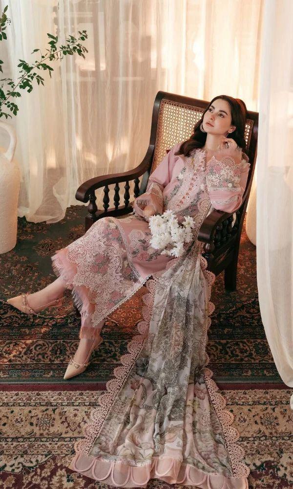 Zara Shahjahan Dhanak 3pc with Front fully Embroidered with Printed whool Shawl