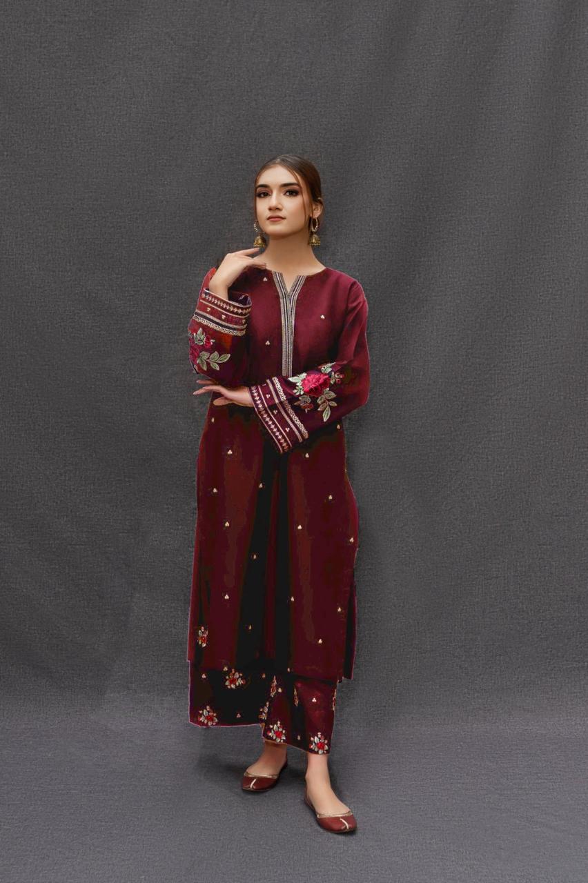 URGE  Dhanak Embroidered 3pc