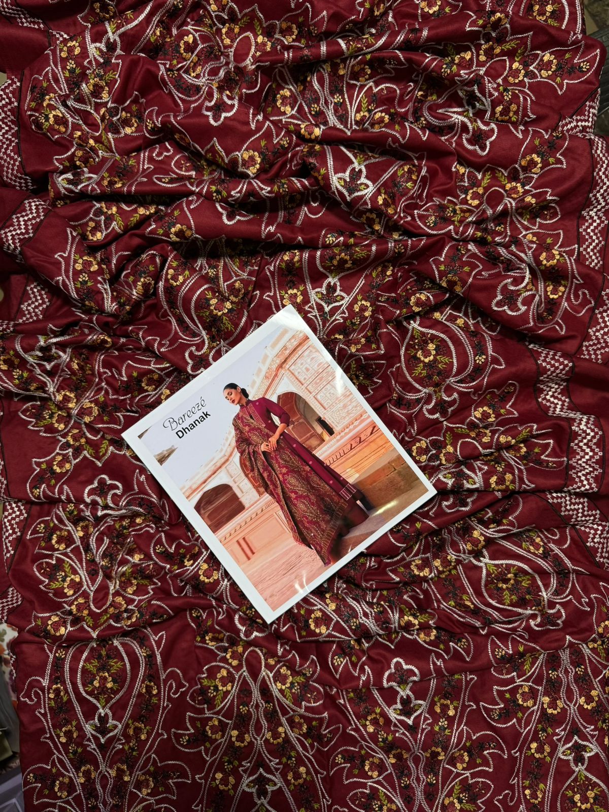 Bareeze Dhanak 3pc with heavy embroidered Dhanak shawl