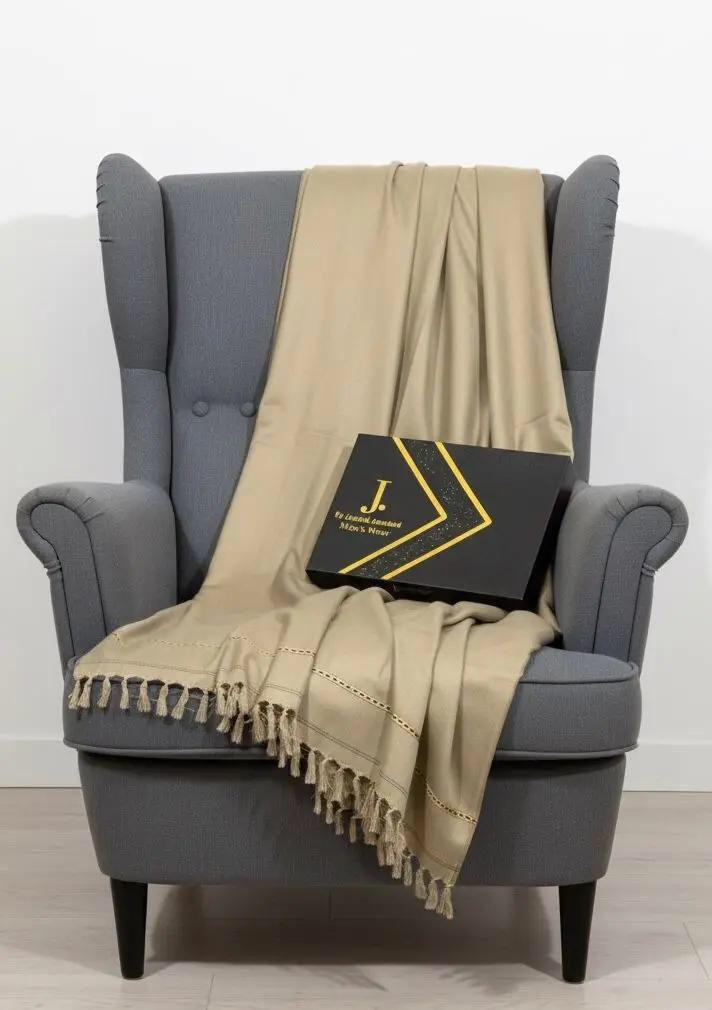 Men’s Premium Wool Shawl with Box (skin almond) ZW-537