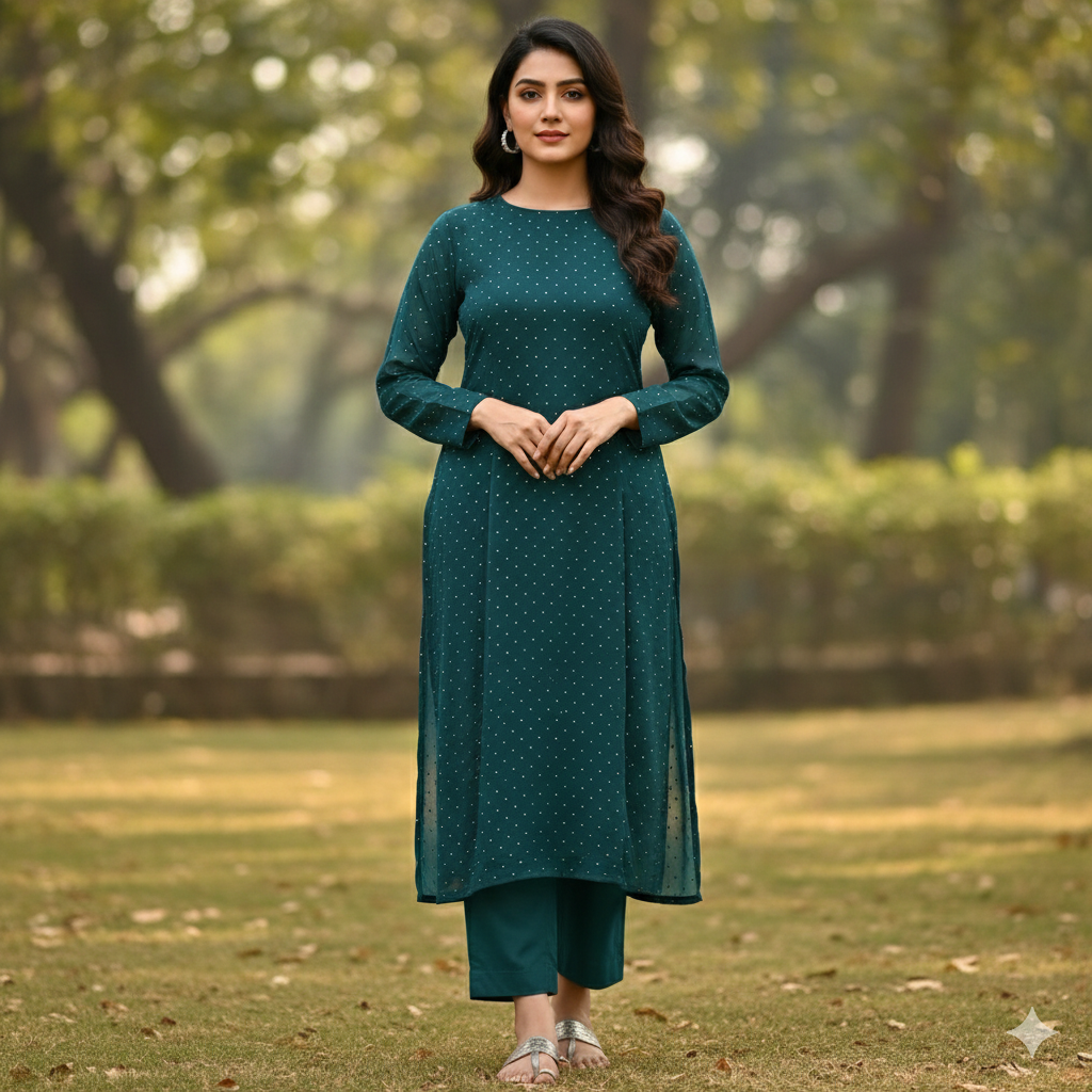 Sheesha silk 2PC (Zinc Ferozi)