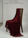 Ladies Micro velvet stone work shawl (mahroon)