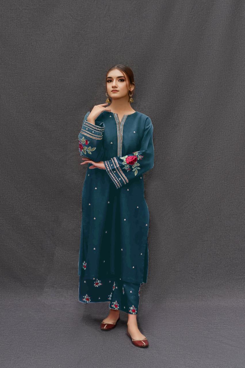 URGE  Dhanak Embroidered 3pc