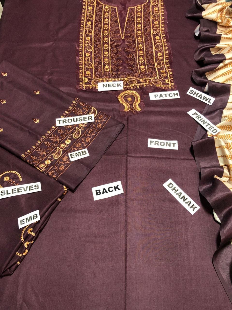 URGE  Dhanak Embroidered 3pc